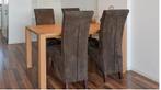 Eethoek, tafel + 4 stoelen, Ophalen, Gebruikt, Eikenhout, 50 tot 100 cm