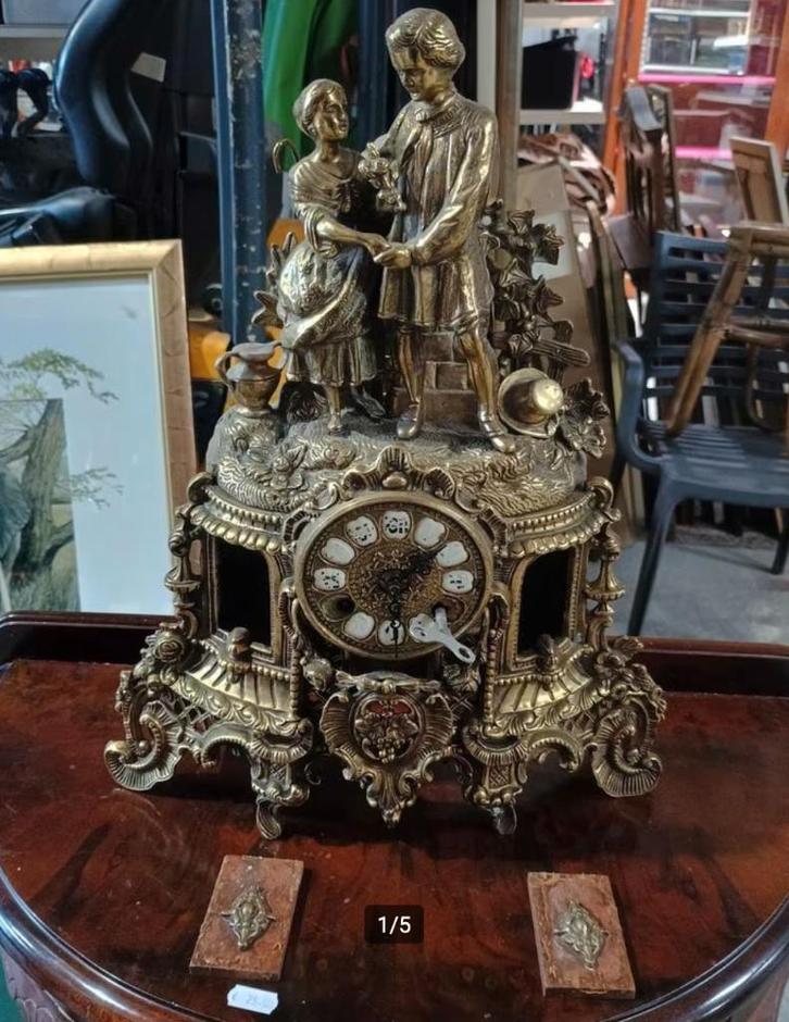 Antieke bronzen Italiaanse Imperial klok pendule, Antiek en Kunst, Antiek | Klokken, Ophalen