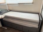 HEMNES met 3 lades grijs incl 2 dikke matrassen, Ophalen, Eenpersoons, 140 cm, Zo goed als nieuw