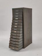 Vintage metalen kast industriële metalen ladekast kastje, Ophalen, Minder dan 50 cm, Gebruikt, 5 laden of meer