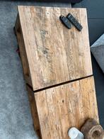 Teak houten salontafels, Huis en Inrichting, Tafels | Bijzettafels, 45 tot 60 cm, Vierkant, Zo goed als nieuw, 55 tot 75 cm