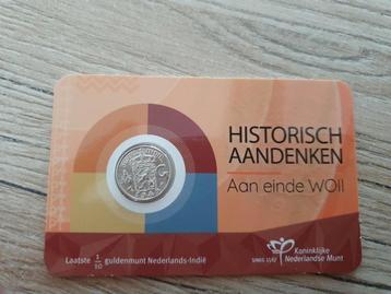 Historische coincard 1/10de Gulden Nederlands-Indië 1945P beschikbaar voor biedingen