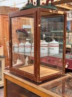 Toonbank vitrine, antiek glas, hout, patina, originele verf, Antiek en Kunst, Ophalen
