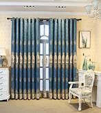 Blauwe Luxe Gordijnen / Gordijn Modern Gouden Geborduurde, Huis en Inrichting, Stoffering | Gordijnen en Lamellen, Verzenden, Nieuw