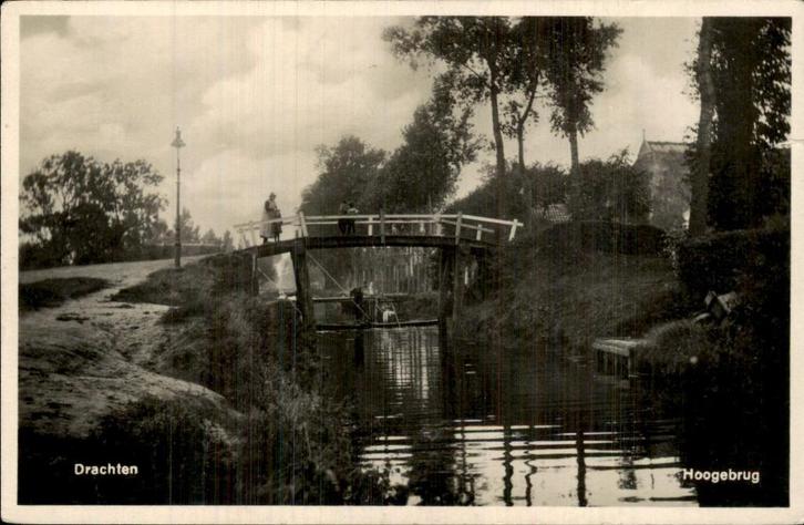 Drachten- Hoogebrug, Verzamelen, Ansichtkaarten | Nederland, Gelopen, Friesland, Voor 1920, Ophalen of Verzenden