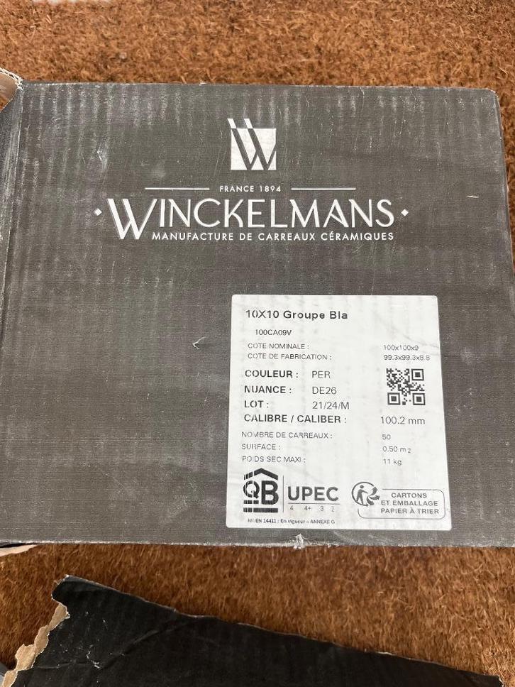 Winckelmans mat kleur (PER) Pearl Grey 10x10cm, Doe-het-zelf en Verbouw, Tegels, Nieuw, Vloertegels, Keramiek, Minder dan 20 cm