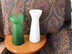 Handgeblazen Hyacint Vaasjes - Groen & Wit Opaal, Overige materialen, Ophalen of Verzenden, Zo goed als nieuw, Minder dan 25 cm