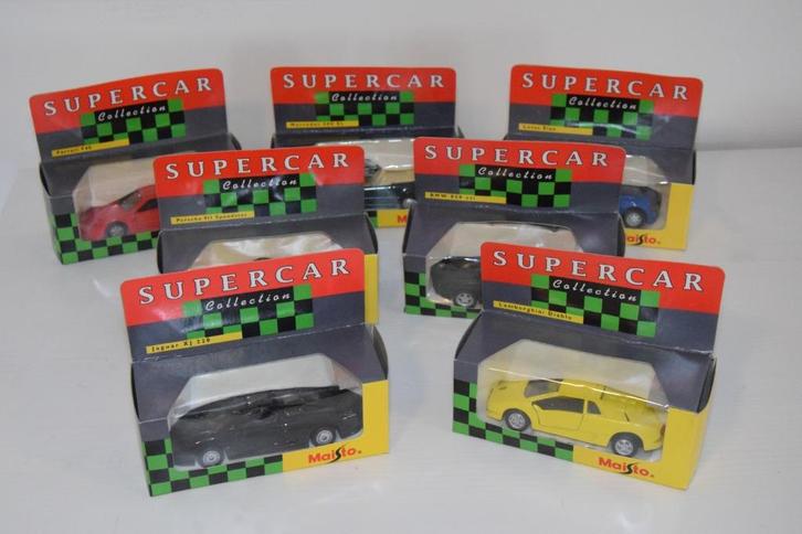 Maisto Supercar Collection (7 Stuks) met doos, Hobby en Vrije tijd, Modelauto's | 1:43, Zo goed als nieuw, Auto, Overige merken