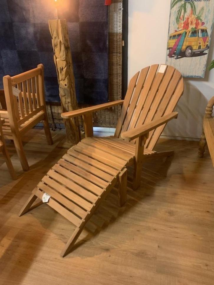 Club Stoel stevig Teakhout evt. met voetenbank mogelijk v.a., Tuin en Terras, Tuinwanddecoratie, Nieuw, Ophalen of Verzenden