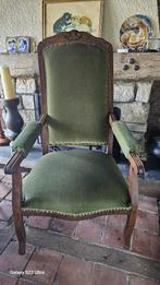 Stoel oud met houtsnijwerk, Huis en Inrichting, Stoelen, Gebruikt, Overige kleuren, Ophalen of Verzenden, Brocant oud