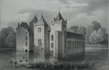 Kasteel Assumburg (2 litho's) Heemskerk Uitgeest zeldzaam beschikbaar voor biedingen
