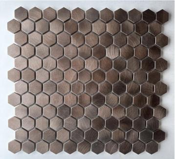 mozaiëk reflections  hexagon bronze 23x23mm beschikbaar voor biedingen