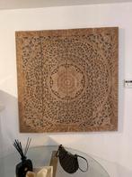 Handgemaakt massief Mango Houten mandala Wandpaneel, Huis en Inrichting, Ophalen, Zo goed als nieuw