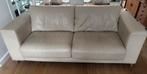 Mooie crèmekleurige leren 2,5 zitsbank, Huis en Inrichting, Banken | Bankstellen, Ophalen, Gebruikt, 200 tot 250 cm, Leer