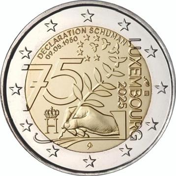 2 Euro Luxemburg 2025 UNC - 75 jaar Schuman Verklaring beschikbaar voor biedingen