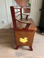 Vintage Houten Bankje met Klep - Eendjes, Kinderen en Baby's, Kinderkamer | Tafels en Stoelen, Ophalen of Verzenden, Gebruikt