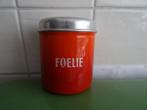 Oud emaille kruidenpotje foelie oranje, Antiek en Kunst, Antiek | Emaille, Ophalen