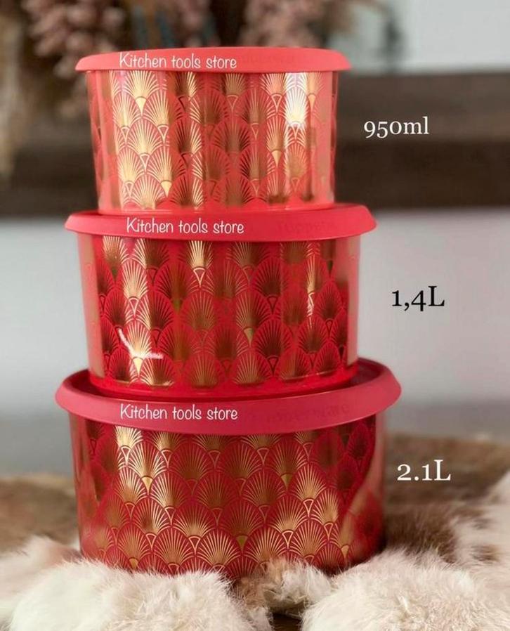 Tupperware koektrommel set duimdrukdeksel bewaarbak voorraad, Huis en Inrichting, Keuken | Tupperware, Zo goed als nieuw, Ophalen of Verzenden