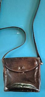CLAUDIO FERRICI Donkerbruin Lederen Schoudertasje, Sieraden, Tassen en Uiterlijk, Tassen | Schoudertassen, Overige merken, Gebruikt