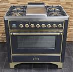 🔥Luxe Fornuis Boretti Majestic 91cm antraciet + messing, 60 cm of meer, Ophalen of Verzenden, Zo goed als nieuw, Energieklasse A of zuiniger