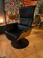 Draaifauteuil met ligstand, Huis en Inrichting, Fauteuils, Ophalen of Verzenden, Gebruikt, Leer, 75 tot 100 cm