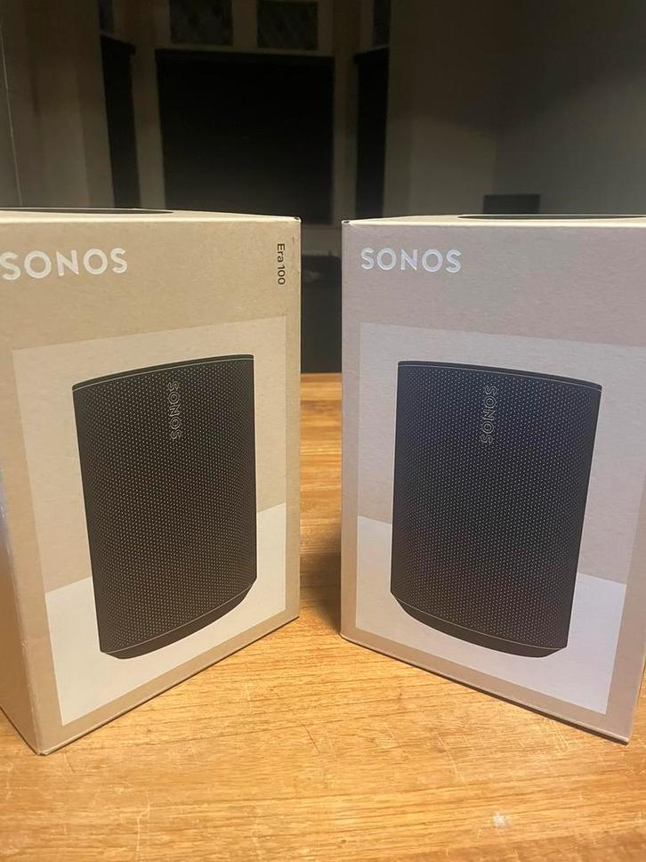 Nieuw in gesealde doos: Sonos era 100 Zwart en Wit., Audio, Tv en Foto, Luidsprekers, Nieuw, Front, Rear of Stereo speakers, 120 watt of meer