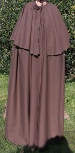 Gave lange bruine katoenen cape, met pellerine, Maat 52/54 (L), Carnaval, ., Nieuw