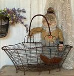 Brocante oud Frans draad plukmandje / mand met hengsel, Antiek en Kunst, Ophalen of Verzenden