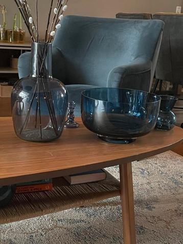 IKEA blauw Stockholm glazen vaas schaal kaarsenstandaard  beschikbaar voor biedingen