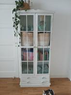 Witte vitrinekast met glazen deuren, Huis en Inrichting, Ophalen, Gebruikt, Glas, 50 tot 100 cm