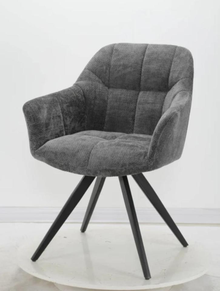 Eetkamerstoel Beauty 3 kleuren weefstof 180 graden draaibaar, Huis en Inrichting, Stoelen, Nieuw, Vijf, Zes of meer stoelen, Metaal
