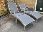 2x Triniti Serpens deckchair/ loungestoel/  teak / aluminium, Tuin en Terras, Zo goed als nieuw, Ophalen, Aluminium