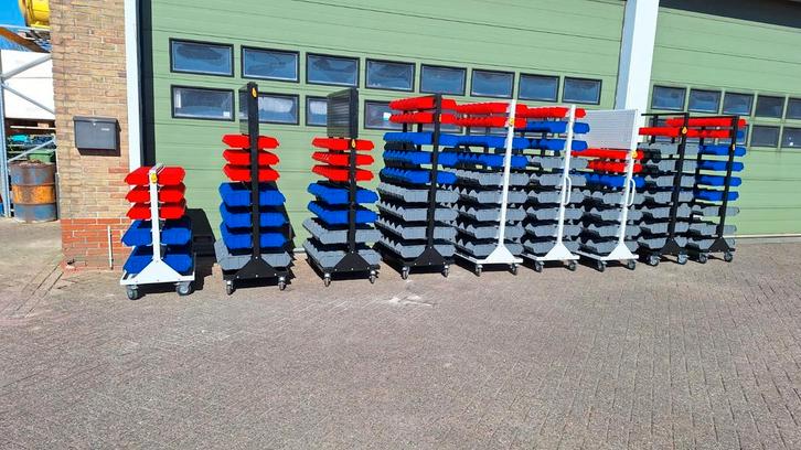 Verrijdbare materiaalbakken/ kar bakkenwagen magazijnwagen, Doe-het-zelf en Verbouw, Transportwagens, Nieuw, Transportkar, Minder dan 60 liter