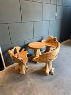 Tafel en stoelen indonesisch wortelhout, Antiek en Kunst, Antiek | Meubels | Tafels, Ophalen