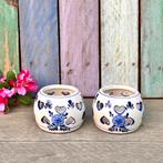Delft Blue waxinelichtjes bloemen molentje Holland kaarsen, Overige materialen, Gebruikt, Ophalen of Verzenden, Kandelaar