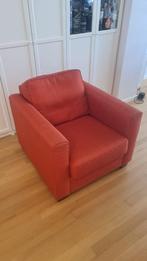 Gratis gezellige fauteuil, oranje, woonkamer stoel, Huis en Inrichting, Stoelen, Ophalen, Gebruikt, Overige kleuren, Eén