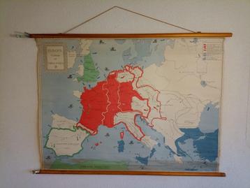 Schoolplaat “Europa tijdens de Carolingen” - 1953 beschikbaar voor biedingen