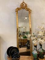 Grote spiegel in bladgoud 1m85 hoog, Antiek en Kunst, Ophalen, Rechthoekig