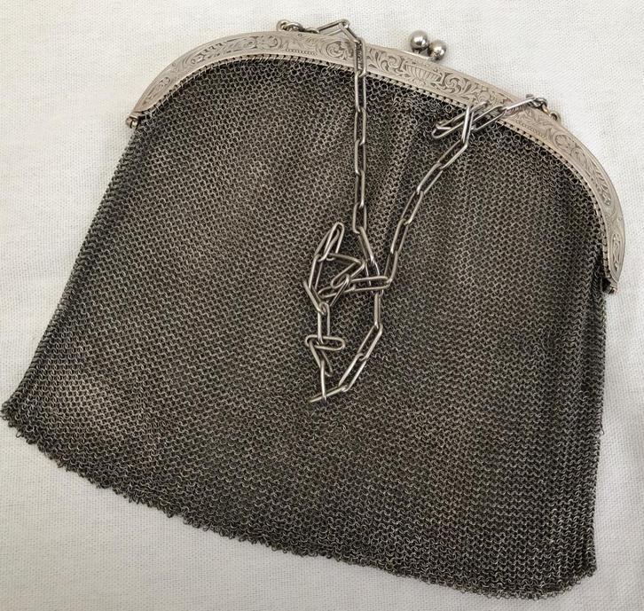 Grote zilver Beugeltas Malienkolder - 1900, Antiek en Kunst, Antiek | Goud en Zilver, Zilver, Ophalen of Verzenden