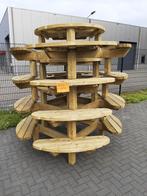 Talen ronde 8 persoons picknicktafels met open instap!!, Tuin en Terras, Picknicktafels, Nieuw, Rond, Hout, Ophalen