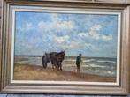 schilderij schelpenvisser, Antiek en Kunst, Ophalen of Verzenden