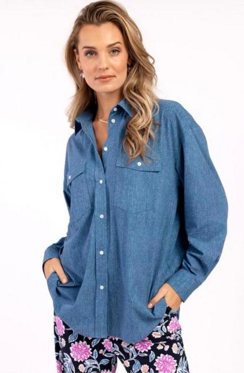 Studio Anneloes jeans blouse Denisa maat M zgan., Kleding | Dames, Blouses en Tunieken, Zo goed als nieuw, Maat 38/40 (M), Blauw