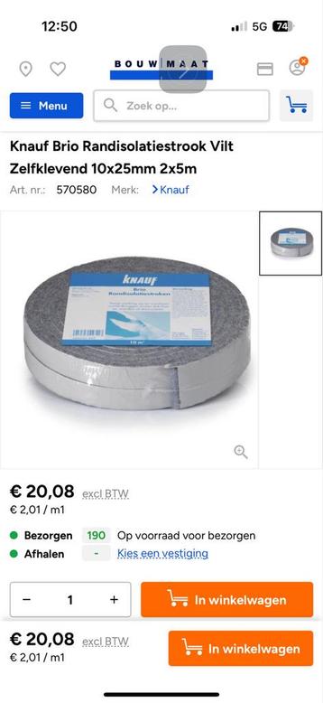 Knauf Randisolatiestrook - Nieuw in verpakking! beschikbaar voor biedingen