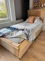 Steigerhouten Bed 90x200 + lattenbodem +Kastje & Matras, Huis en Inrichting, Slaapkamer | Bedden, Ophalen, 90 cm, Eenpersoons