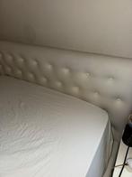 Twijfelaar Meisjesbed Wit Leer  120x190, Gebruikt, Ophalen of Verzenden, 100 cm of meer, Lattenbodem