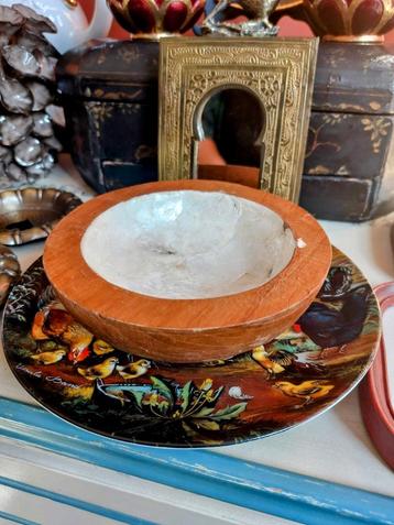 Houten Schaal Capiz Schelp  beschikbaar voor biedingen