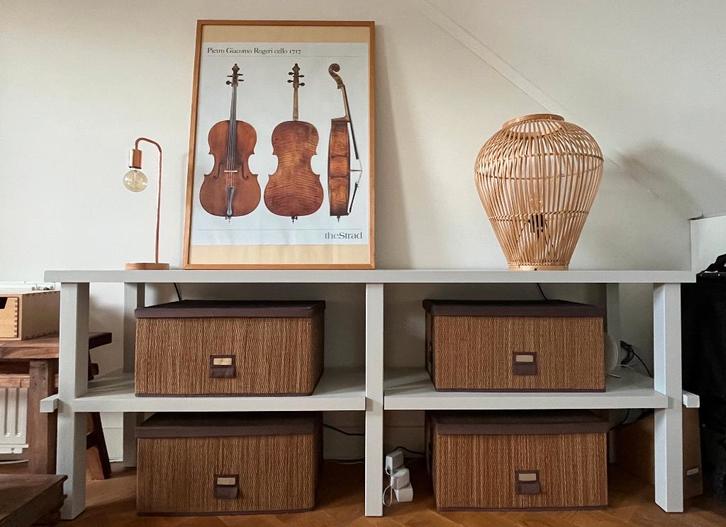 Open dressoir handgemaakt, Huis en Inrichting, Kasten | Dressoirs, Zo goed als nieuw, 200 cm of meer, 25 tot 50 cm, Met plank(en)