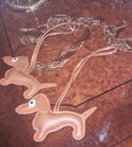 2Tashanger leren Teckel  met gouden  ring  en  panter sjaal, Sieraden, Tassen en Uiterlijk, Ophalen of Verzenden, Nieuw, Handtas