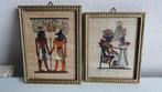Egyptische afbeeldingen op papyrus, ingelijst, Ophalen of Verzenden