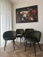 Velvet eetkamerstoelen Groen Karwei, Ophalen of Verzenden, Zo goed als nieuw